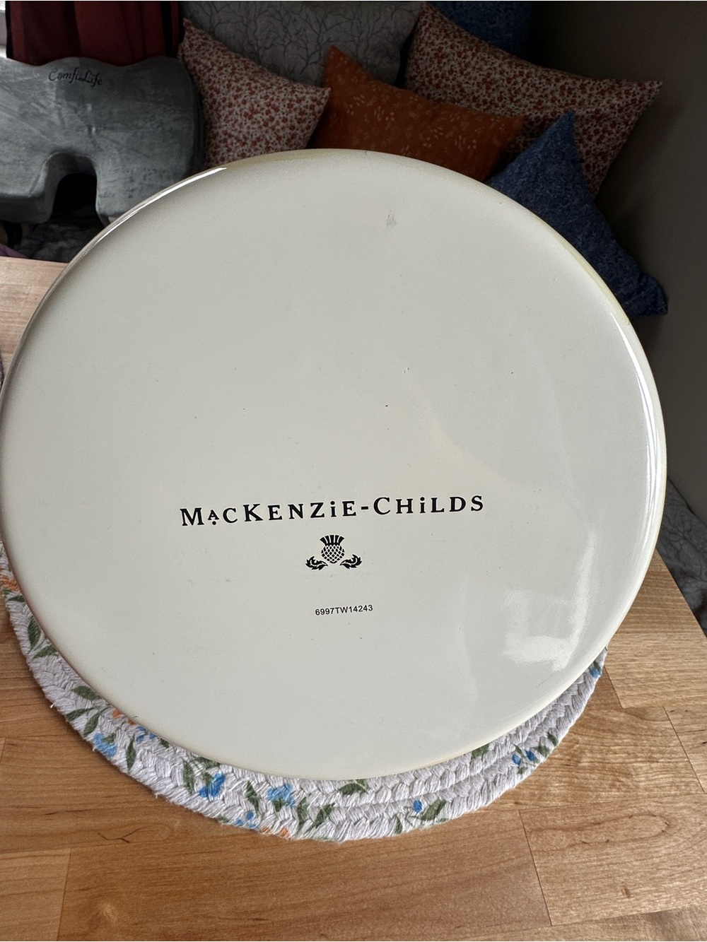 Mackenzie Childs 3 quart Parchment Check Tea Kettle- Retired Pattern - Picture 7 of 7
